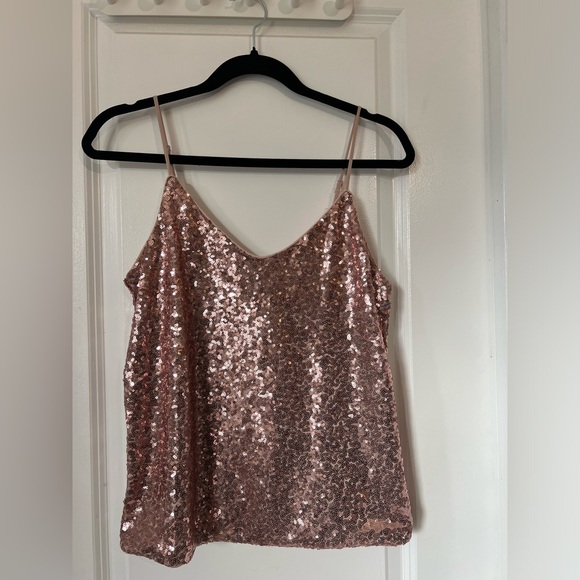 Vero Moda Rose Gold Sequin top sz.sm - Picture 3 of 5